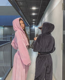 Wrinkle Velour Two Way Crop Hood Zip-Up