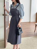 Desia Bustier Pintuck Long One Piece (Belt Set)