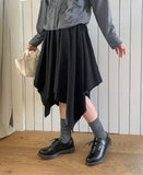 [BAONHAUS] Broa Unbalanced Layered Midi Skirt
