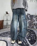 Dianne Curved Cargo Denim Pants