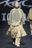 Paneled Mixed Knit Sweater