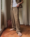 Saffy Adjust Linen Wide Slacks
