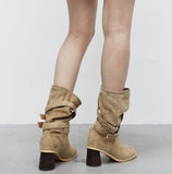 Ritina Buckle Suede Boots