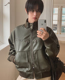 BOD High-neck Leather Jacket