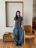 [unisex] Ryuaf Washing Wide Denim Pants