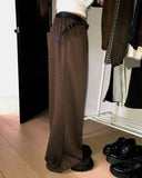[Two-Way Bottom/Belt SET] Edge Banding Strap String Wide Training Long Pants