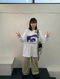 [unisex] Shimoko Spray Printing Long Sleeve Over Tee