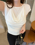 Soel Halterneck Layered Cap Sleeve T-shirt