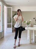 Want Me Short Sleeve Shirring Bendable Blouse