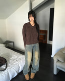 Hakip Vintage Washing Wide Denim Pants