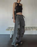 River Dirty Damage Balloon Denim Pants