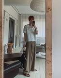 Marlon Two-Tuck Curved Slacks
