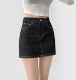 Non-fade span banding raw mini skirt pants
