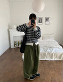 Coco Round Check Crop Cardigan