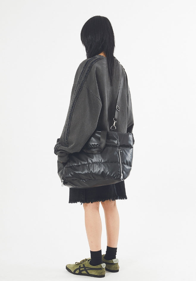 【Raucohouse】Patch track pigment dyeing sweatshirt Raucohouse】Patch track pigment dyeing sweatshirt