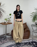 Harni Boucle Embroidery Crop Tee