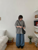 [BAONHAUS] Genbibeu Nylon Belted Wide-leg Pants