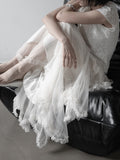 Leaf Jacquard See-through Lace Cardigan