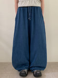 Celmo Summer Cool Banding Denim Wide Pants