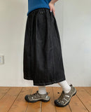[unisex] Whiyo Keyring Raw Denim Banding Bermuda Pants