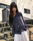 Duane Slub Frill Cardigan