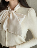 Tinua Tie Ribbon Knit Cardigan