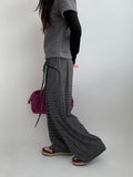 Samuni Stripe Banding Wrap Skirt Pants