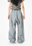 Cotton waist string parachute pants