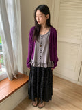 Honil Flower Shirring Banding Long Skirt