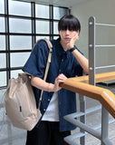 Rope denim short sleeve shirt