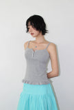FRILL BUTTON SLEEVELESS