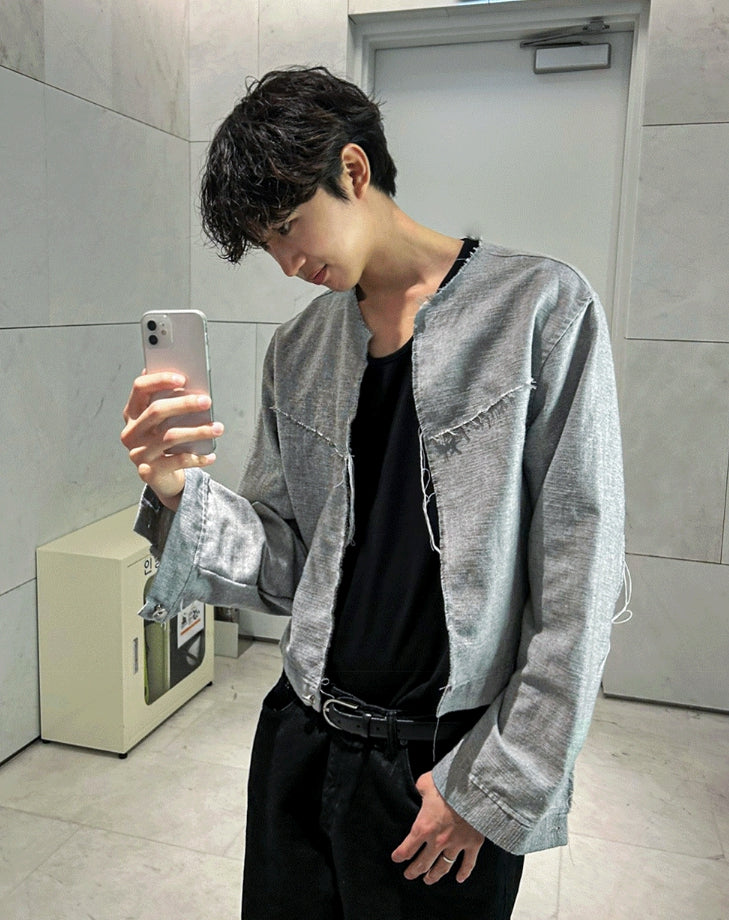【COSYHARU】Linen deck cropped jacket COSYHARU (コシハル) - リネンデッキクロップドジャケット