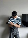 Baron cable stripe short sleeve knit