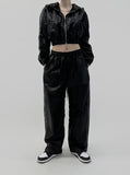 Suede Glossy Track Pants