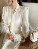 Cordell Tie Puff Blouse (Sleeveless Set)
