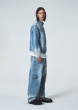 SNAP BIKER DENIM PANTS