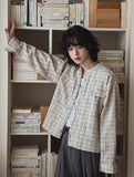 Gridin Collarless Tweed Jacket