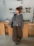 Kehilta Rivet Cotton Banding Balloon Wide Pants