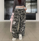 Damaged camo carpenter double knee pants