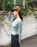 Mur Flower Pattern Round Neck Long Sleeve T-Shirt