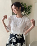 Roden Smoke Shirring Puff Blouse