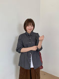 [unisex] Comb Linen Stripe Over Shirt