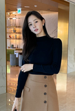 Holly half turtleneck shirring knit