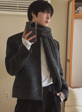 Objet Wool Check Round Jacket