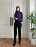 Inmode Brushed Banding Straight Slacks Pants