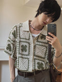 Clover Crochet Short Sleeve Cardigan