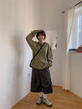 [unisex] Damok Henry Neck Waffle Over Long Sleeve Tee