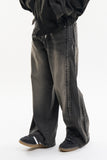 Tuel side wing wide denim pants