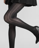Vertical knit tights