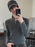 Kud Muscle Half Zip-Up ribbed Knit
